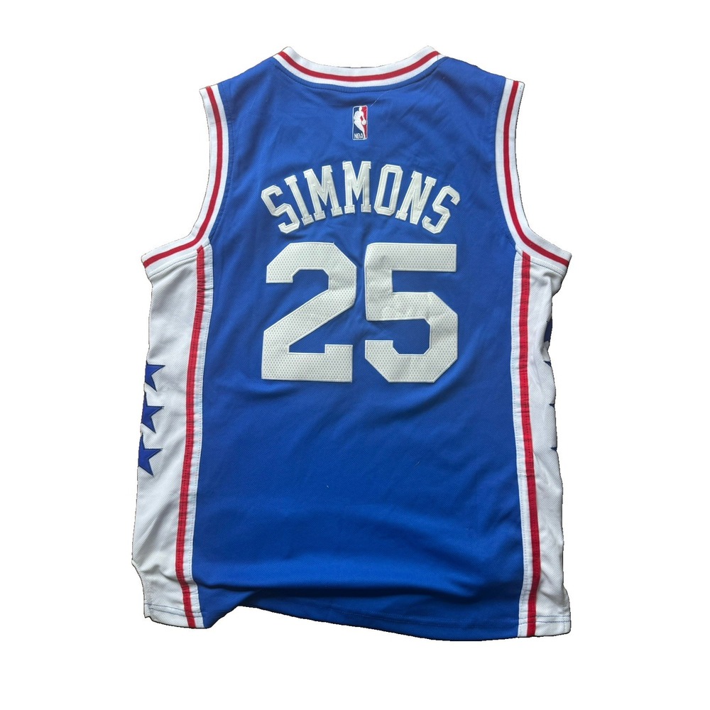 Ben Simmons #25 Philadelphia 76ers Adidas Swingman Jersey Blue Mens Small +2